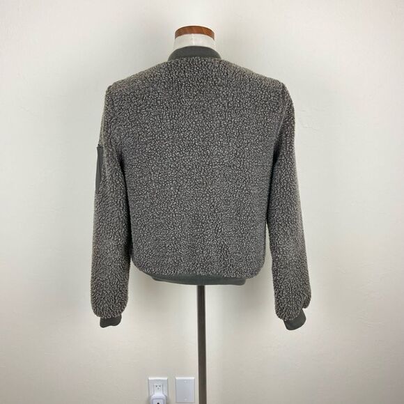 Urban Outfitters BDG Teddy Bomber Jacket - Olive Green - Picture 6 of 7